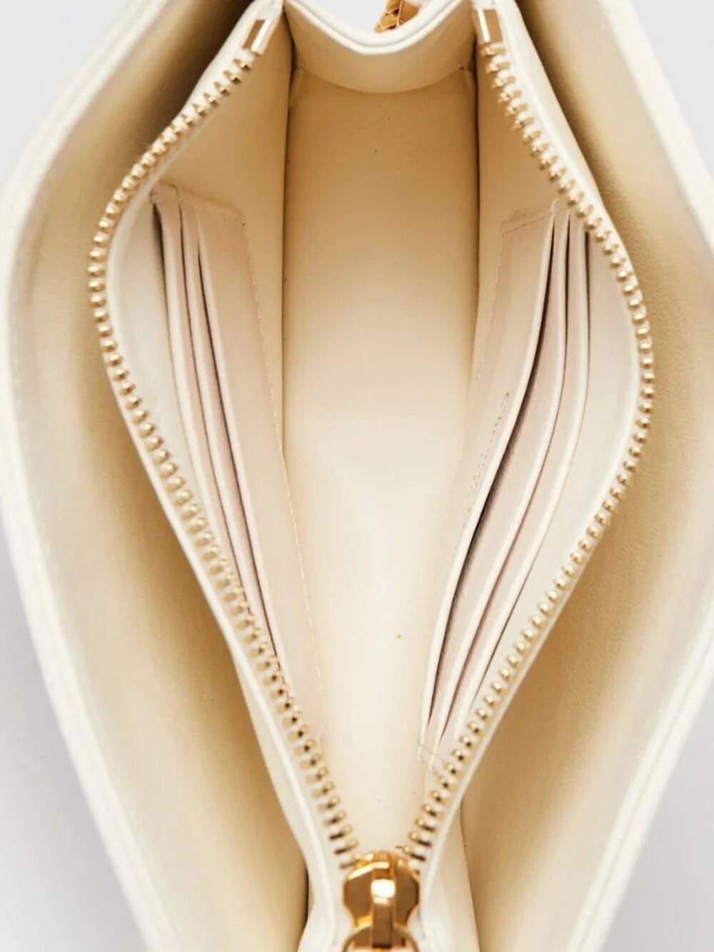 Christian Dior White Cannage Quilted Leather Caro Pouch Bag - Picture 9 of 11